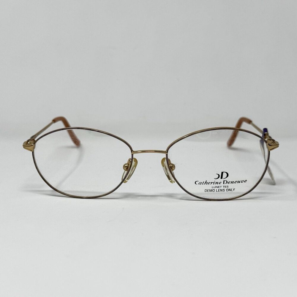 Vintage Catherine Deneuve CD-120 PE Gold Eyeglass Frames 52-17-135 New w/ Tags